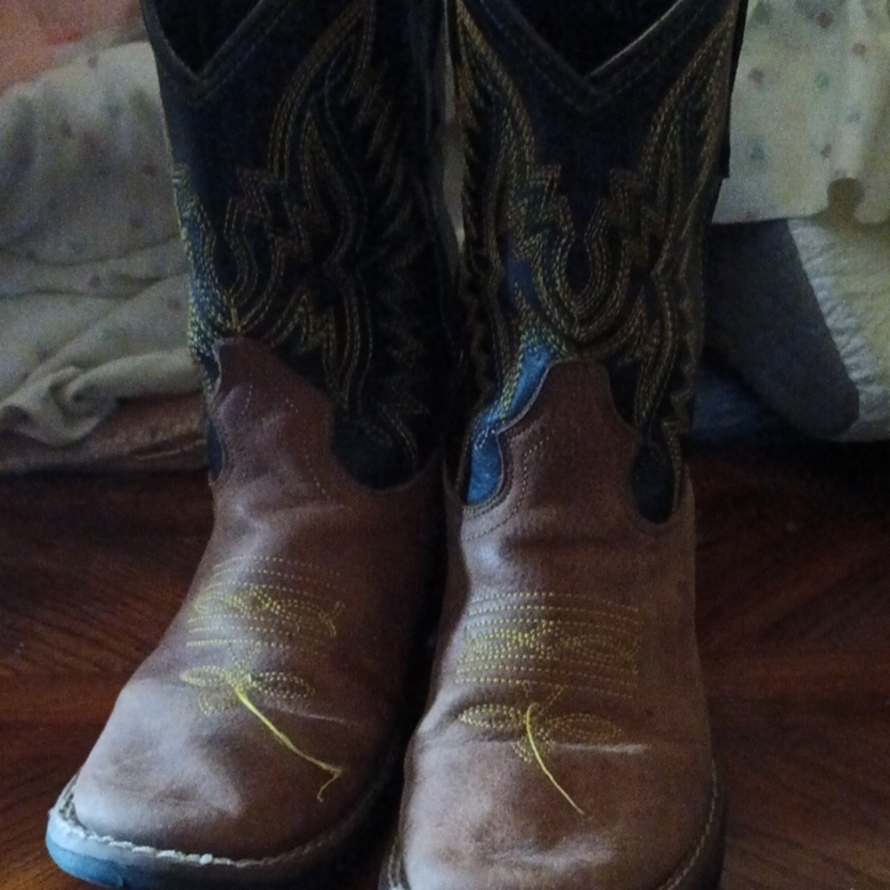 Brown and Black Western Cowboy Boots